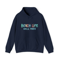 Thumbnail for Beach Life Heavy Blend Hooded Sweatshirt, Personalized, Navy