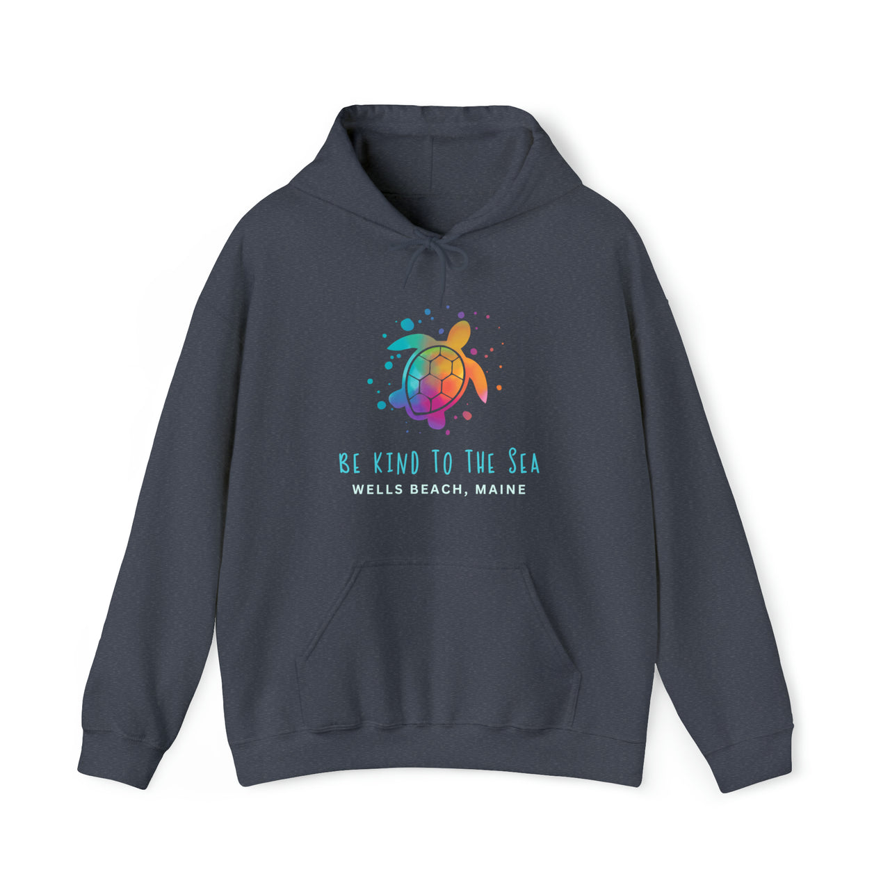 Be Kind to the Sea Heavy Blend Hooded Sweatshirt, Personalized, Heather Navy