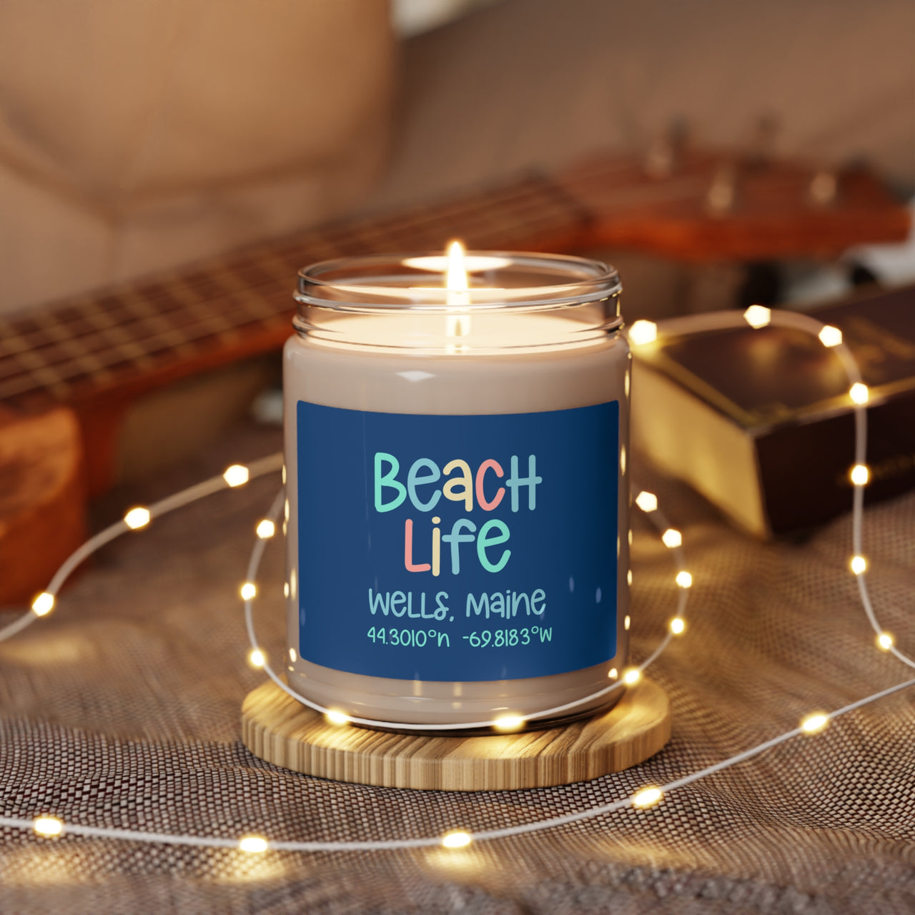 4 Scents Beach Life Personalized 9oz Soy Candle, Coastal Candles