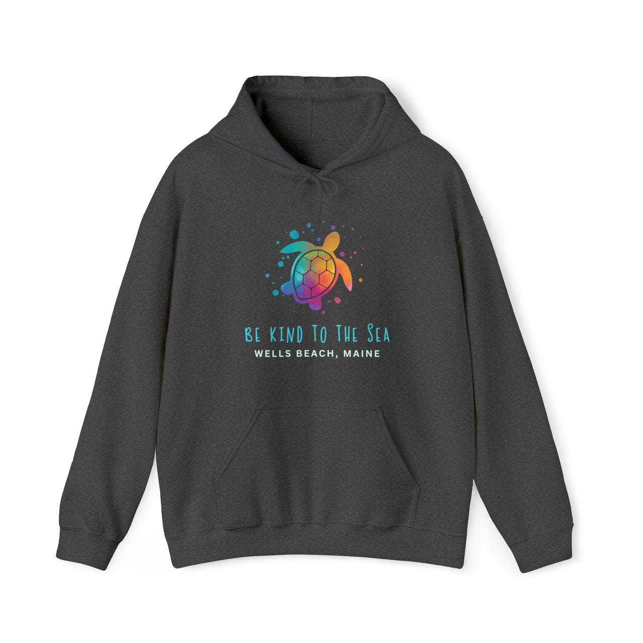 Be Kind to the Sea Heavy Blend Hooded Sweatshirt, Personalized, Dark Heather