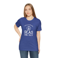 Thumbnail for Personalized Unisex Weekend Tee, Seas The Day Print, Heather Royal Blue