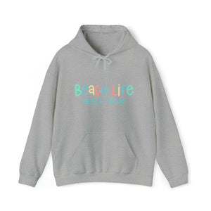 Beach Life Heavy Blend Hooded Sweatshirt, Personalized, Sport Grey