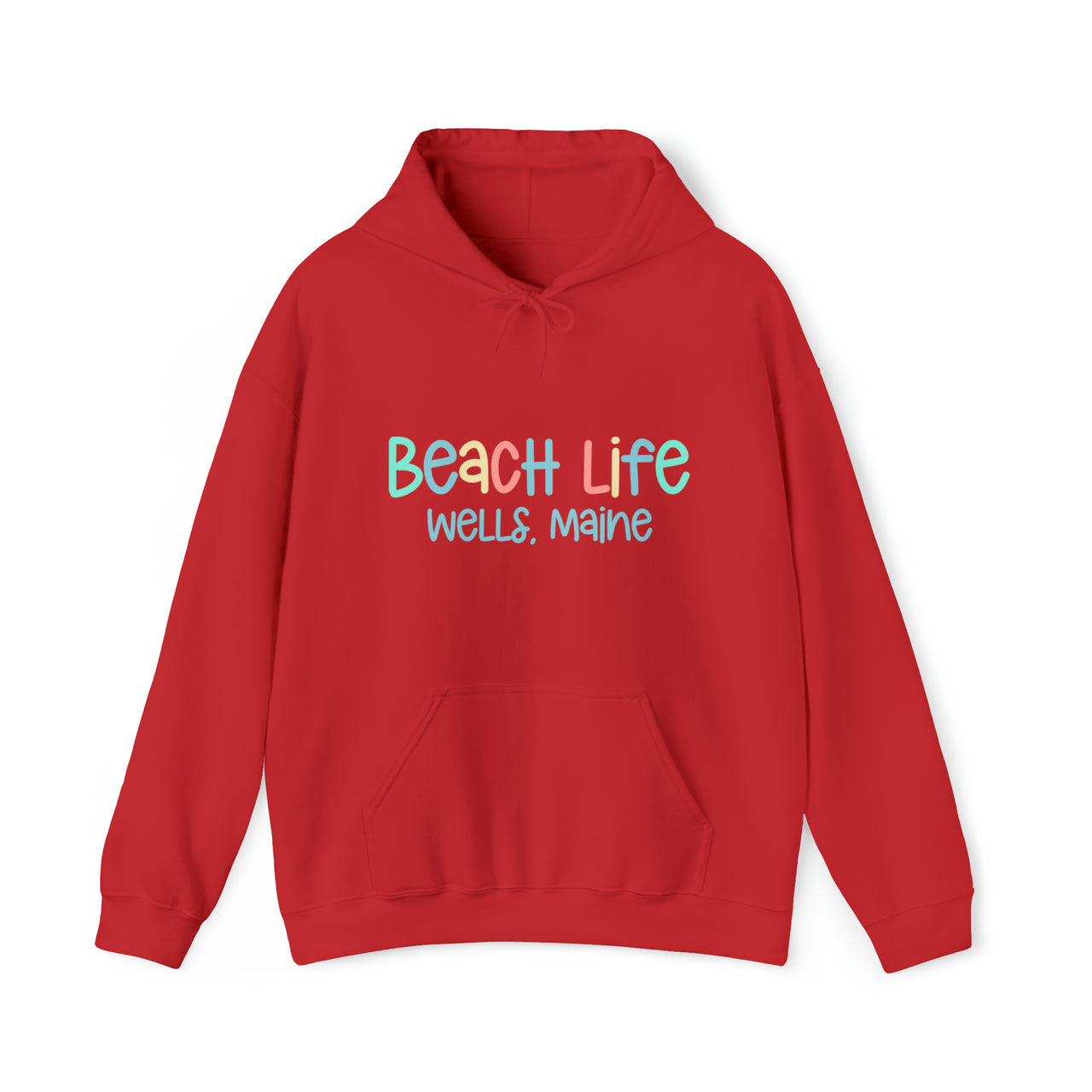 Beach Life Heavy Blend Hooded Sweatshirt, Personalized, Red