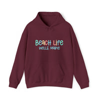 Thumbnail for Beach Life Heavy Blend Hooded Sweatshirt, Personalized, Maroon