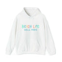 Beach Life Heavy Blend Hooded Sweatshirt, Personalized, White
