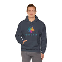 Thumbnail for Be Kind To The Sea Unisex Heather Navy Hooded Sweatshirt