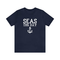 Thumbnail for Seas The Day Unisex Jersey Weekend Tee, Navy
