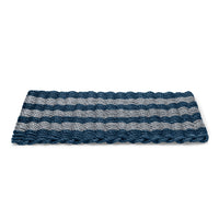 Thumbnail for Navy & Silver Cabana Stripes Lobster Rope™ Doormat, Wicked Good Doormats