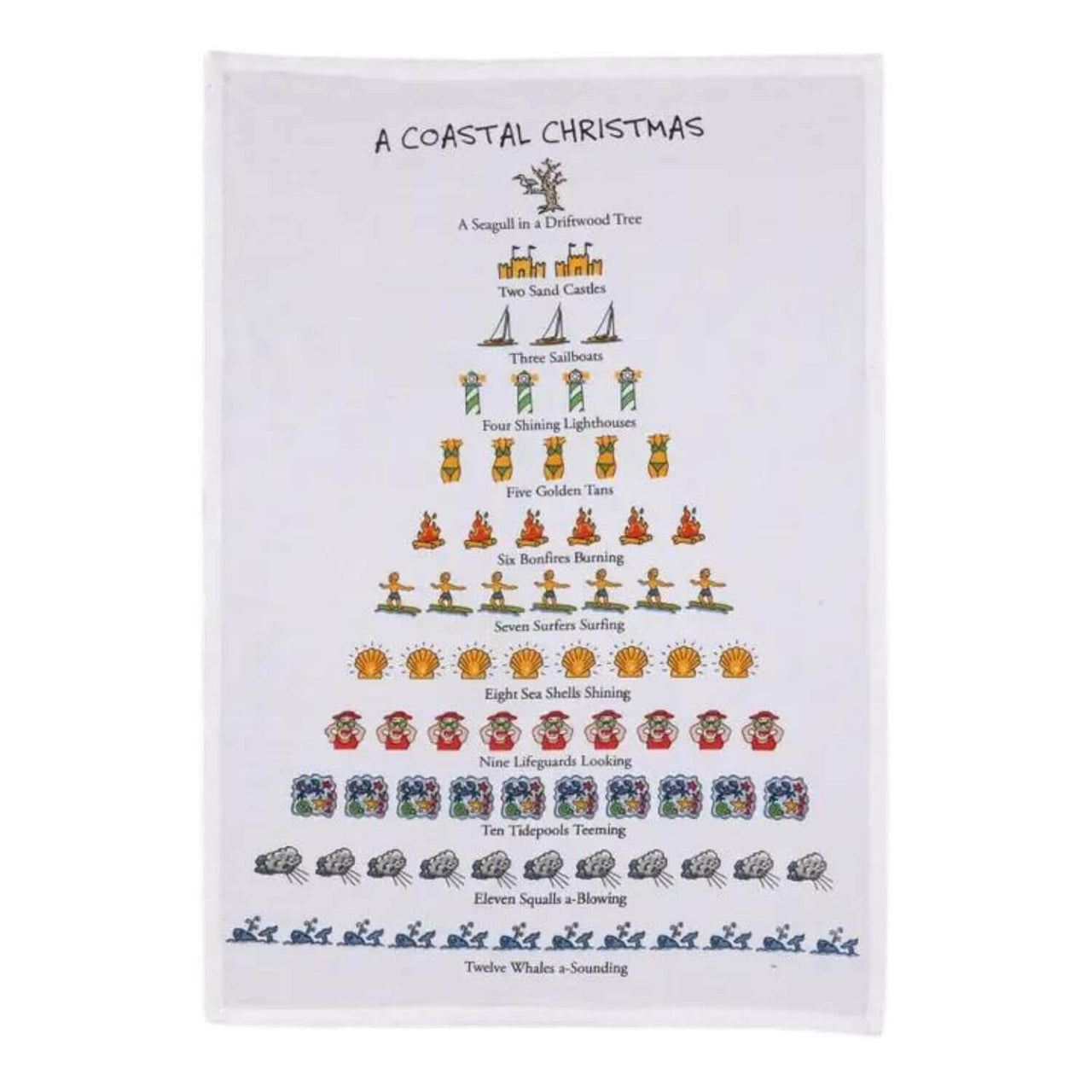 A Coastal Christmas Kitchen Towel, 18 x 26