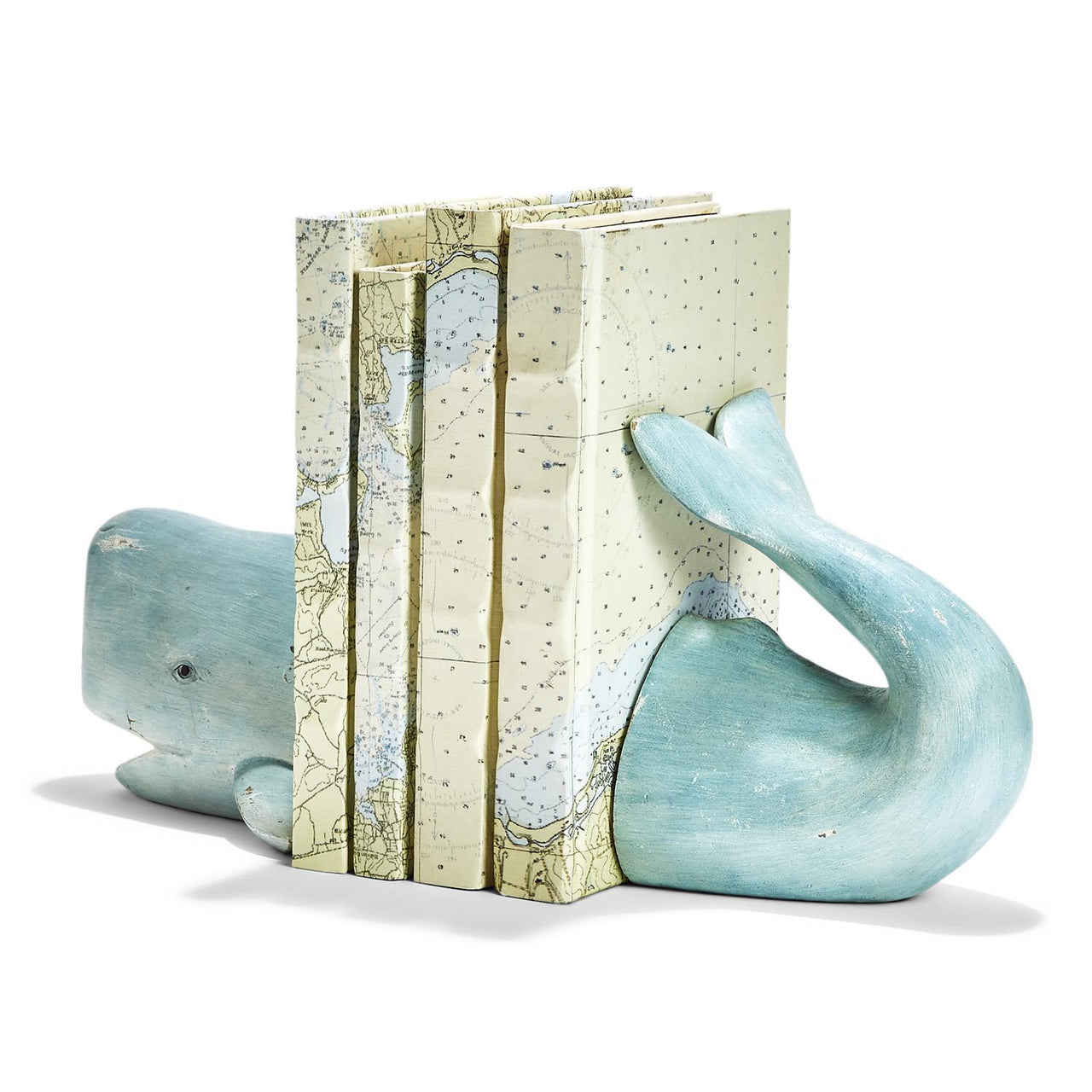 A Whale of a Tale Bookends, Distressed Teal