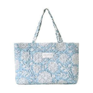 Adare Blue Tote Bag, 18" x 13", Quilted Coastal Tote Bag