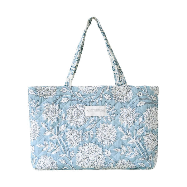 Adare Blue Tote Bag, 18" x 13", Quilted Coastal Tote Bag