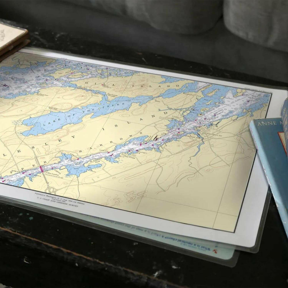 Nautical Chart Placemats, Locations in New York