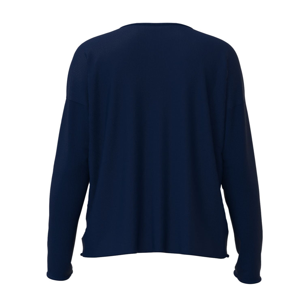 All Is Wells Soft V-Neck Sweater In Navy And Natural With Front Lettering, Maine Coastal Gifts, Maine Print Sweaters