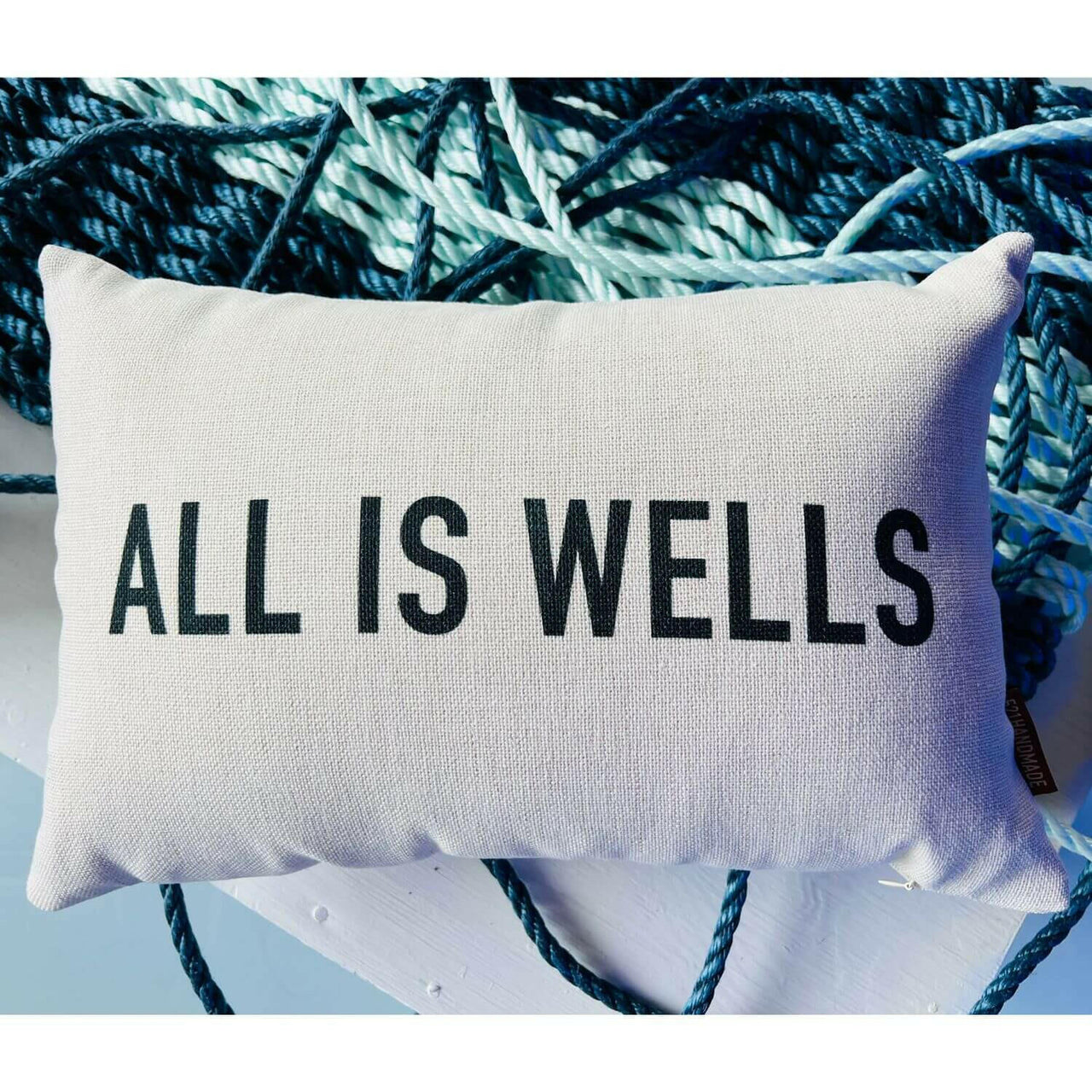 All Is Wells Throw Pillow, Coastal Pillow