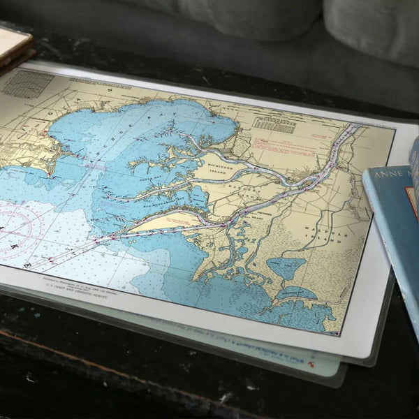 Nautical Chart Placemats, Locations in Michigan