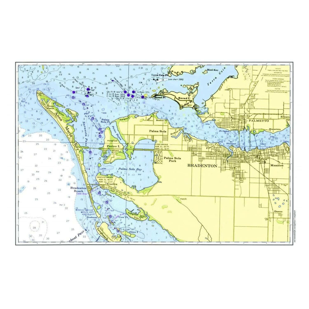 Nautical Chart Placemats, Locations in Florida