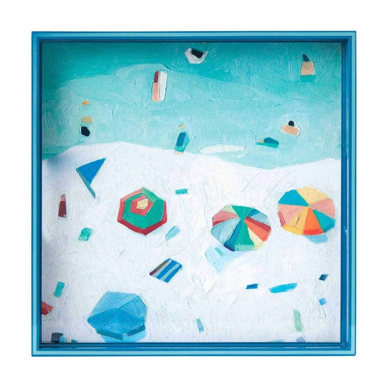 Aqua Beach Vista Square Tray, 15"