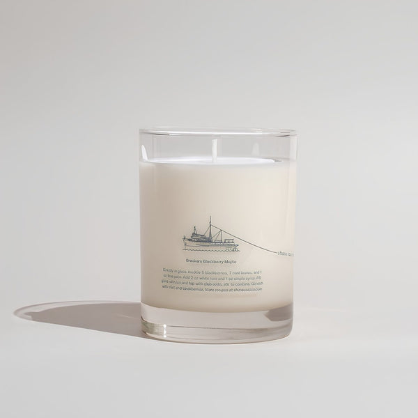 Atlantic Scented Soy Candle with Clear Glass Vessel and Minimal Coastal Design, Reusable Container