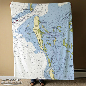 Nautical Chart Blankets, Florida Coastal Maps