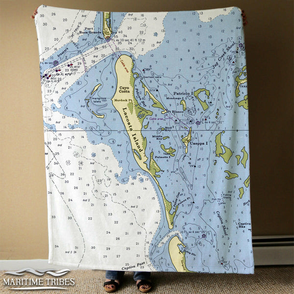 Nautical Chart Blankets, Florida Coastal Maps
