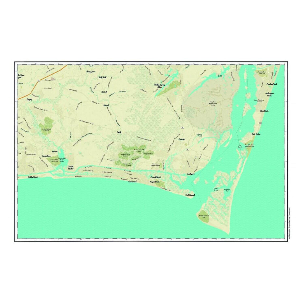 Nautical Chart Placemats, Locations in North Carolina