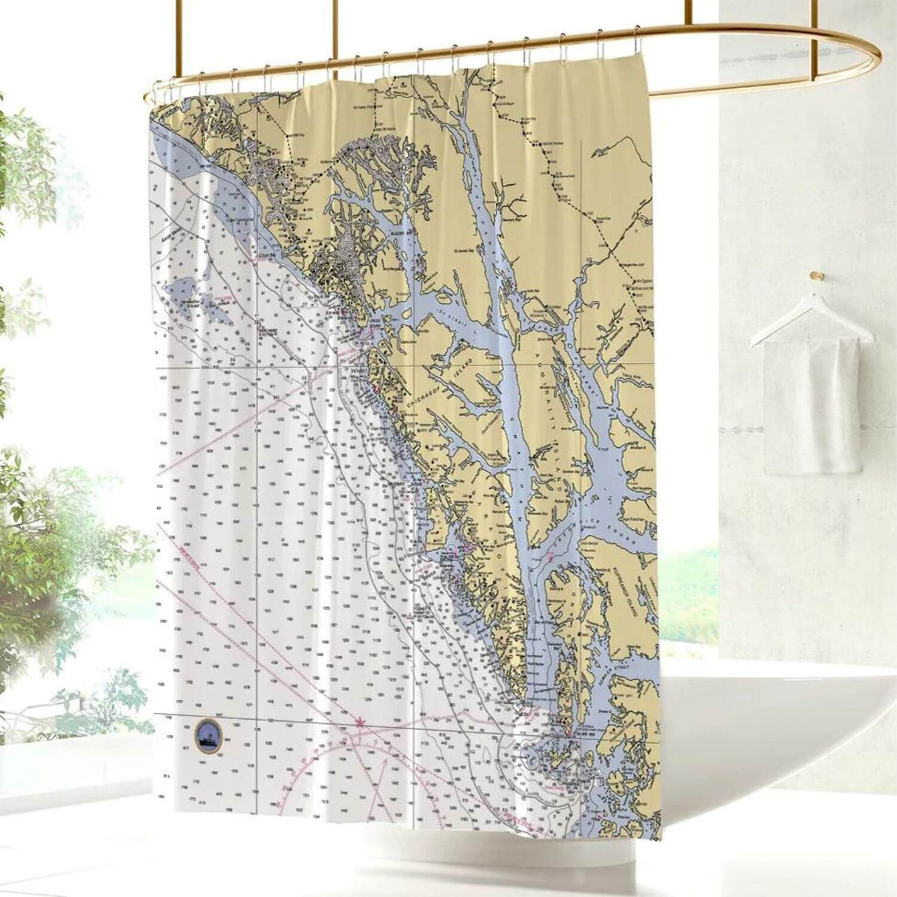 Nautical Chart Curtains, Locations in Alaska