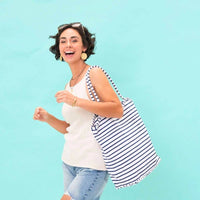 Thumbnail for Bateau Navy Stripe Bucket Bag