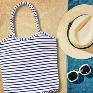Bateau Navy Stripe Bucket Bag