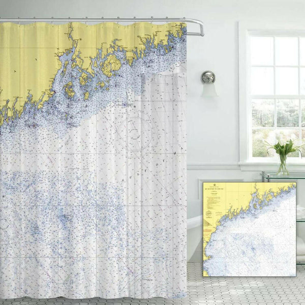Nautical Chart Curtains, Locations in Maine