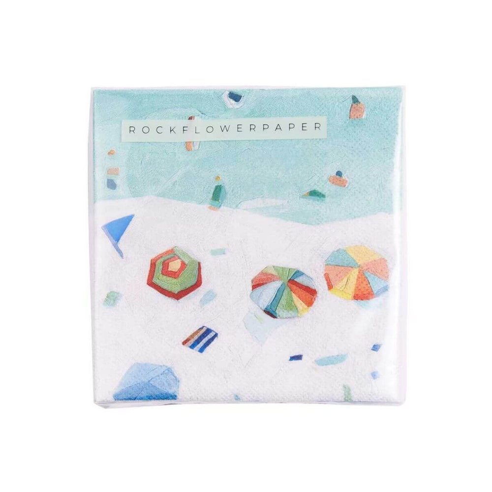 Beach Vista Paper Cocktail Napkins (Pack of 20), 5 x 5 Coastal Bar Accessories