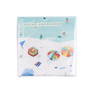 Beach Vista Paper Cocktail Napkins (Pack of 20), 5 x 5 Coastal Bar Accessories