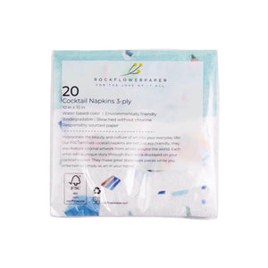 Beach Vista Paper Cocktail Napkins (Pack of 20), 5 x 5 Coastal Bar Accessories