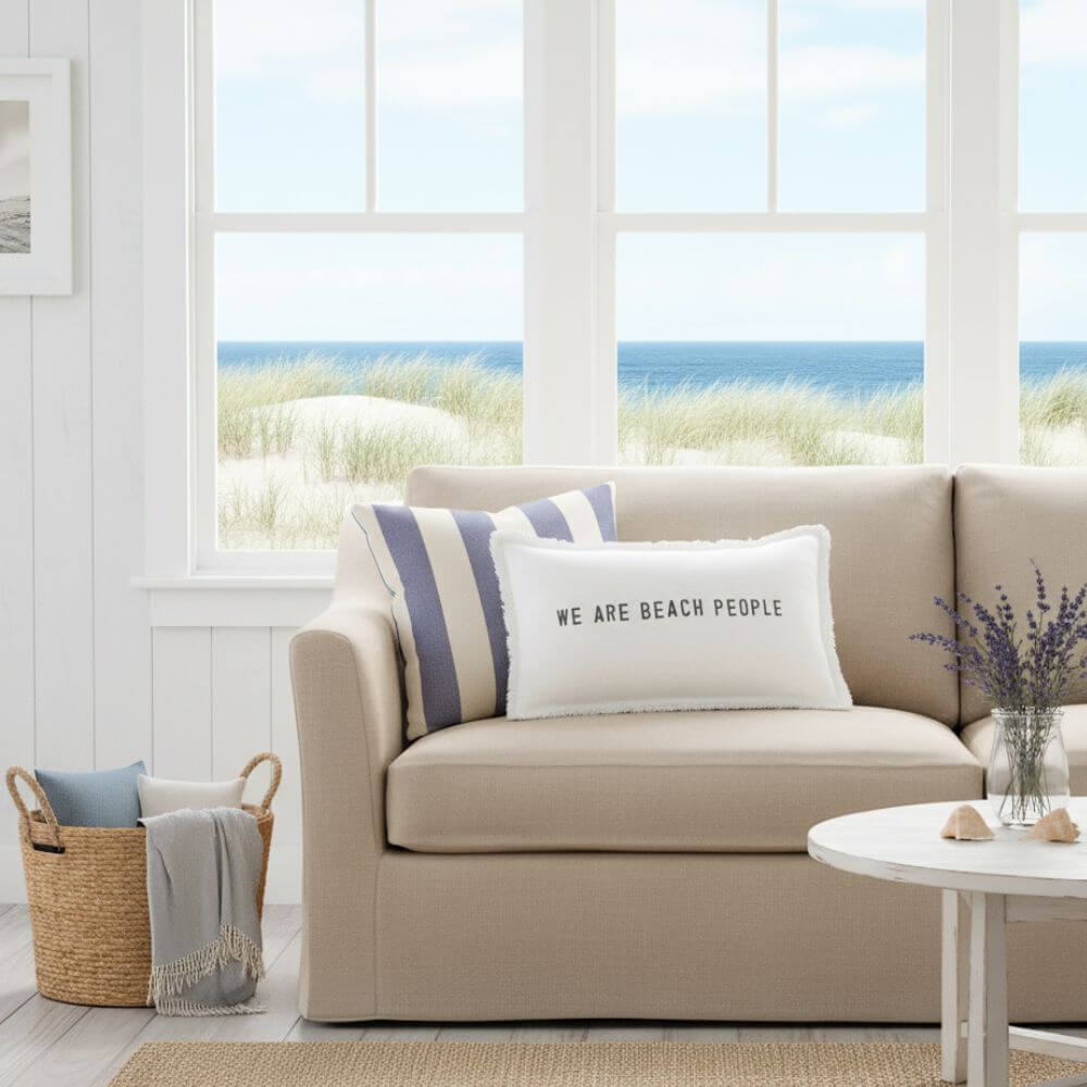 Sunkissed Cotton Beach Pillow, We Are Beach People