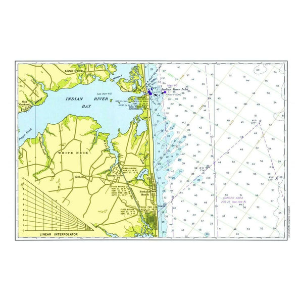 Nautical Chart Placemats, Locations in Delaware