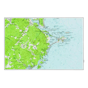 Nautical Chart Placemats, Locations in Maine