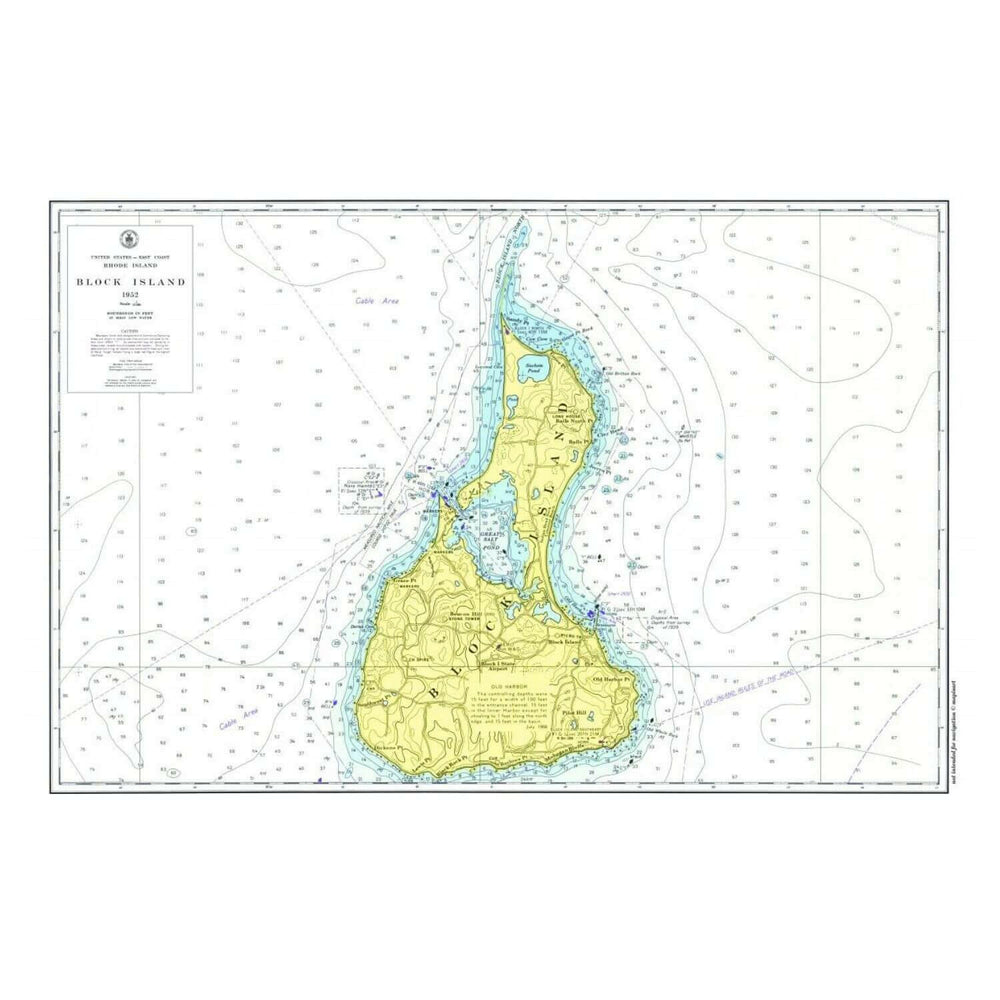Nautical Chart Placemats, Locations in Rhode Island