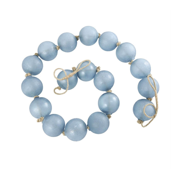 Extra Long Frosted Glass Garland, 91" in Soft Blue