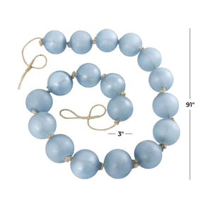 Extra Long Frosted Glass Garland, 91" in Soft Blue