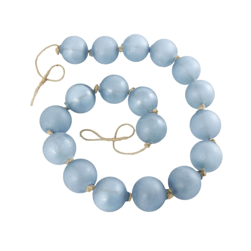 Extra Long Frosted Glass Garland, 91" in Soft Blue
