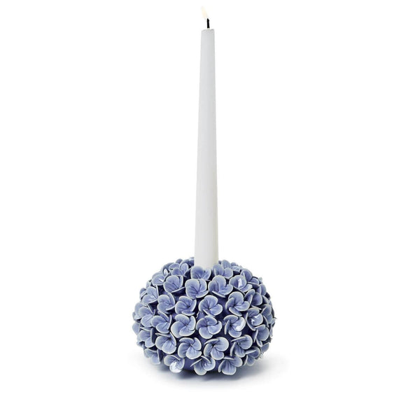 Blue Hydrangea Bud Vase & Candleholder, Porcelain, Coastal Decor