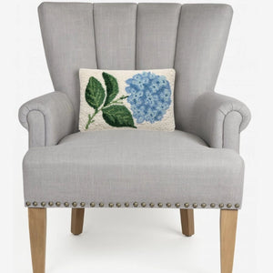 Blue Hydrangea Lumbar Hook Pillow, 8" x 12"