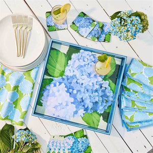 Blue Hydrangea Square Tray, 15"