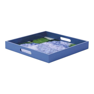 Blue Hydrangea Square Tray, 15"