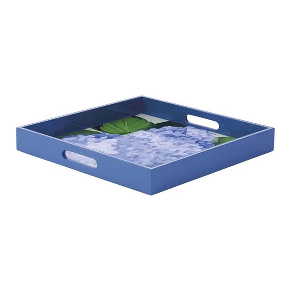 Blue Hydrangea Square Tray, 15"