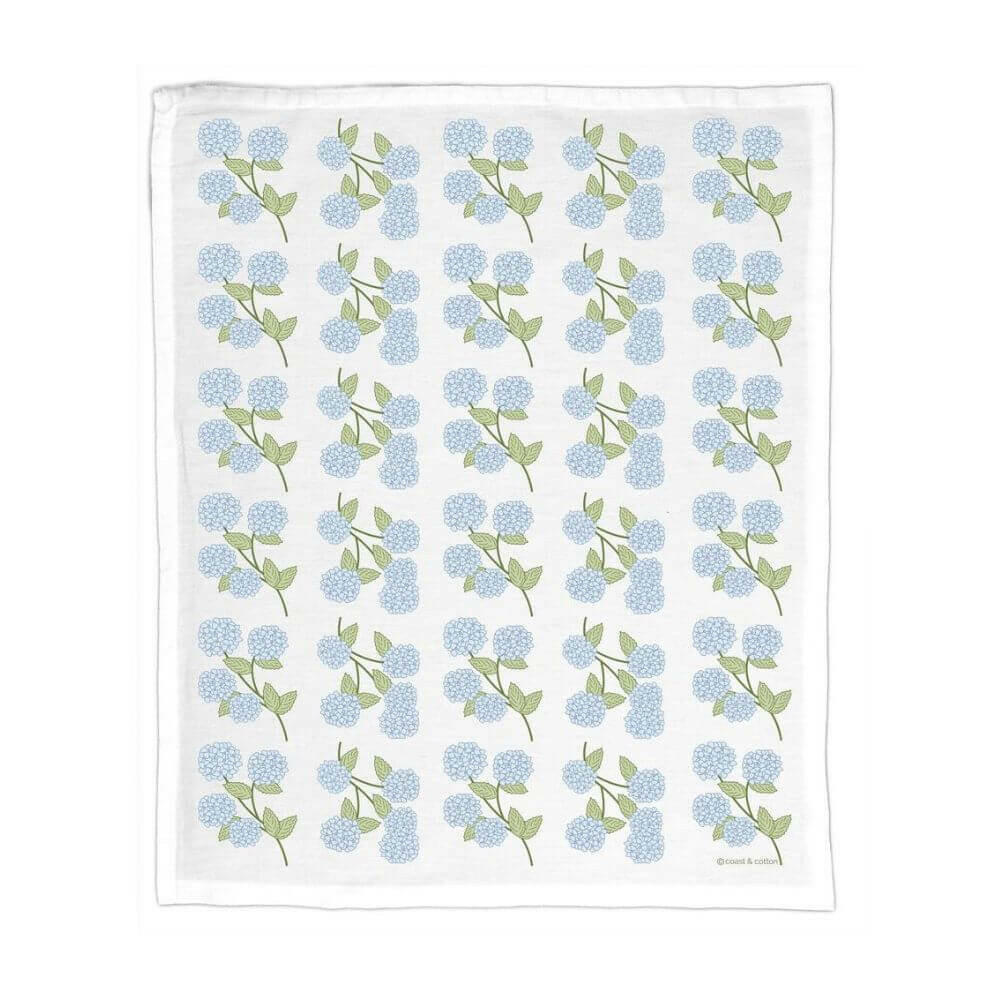 Blue Hydrangeas Tea Towel