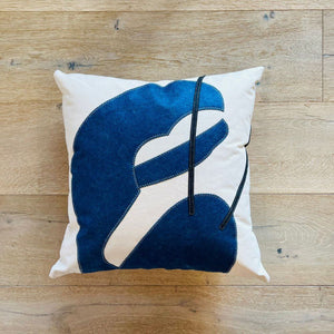 Blue Lobster with Claw Pillow, 21", Handstitched, Heavyweight Cotton Canvas