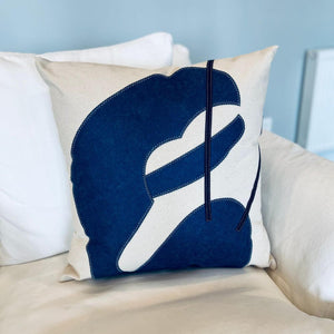 Blue Lobster with Claw Pillow, 21", Handstitched, Heavyweight Cotton Canvas