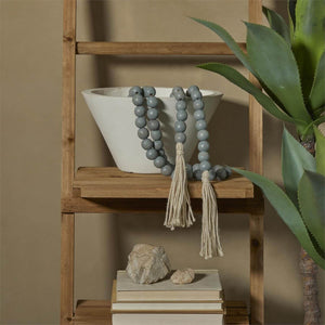 Ocean Teal Mango Wood Beaded Garland, 81”