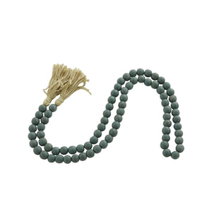 Ocean Teal Mango Wood Beaded Garland, 81”